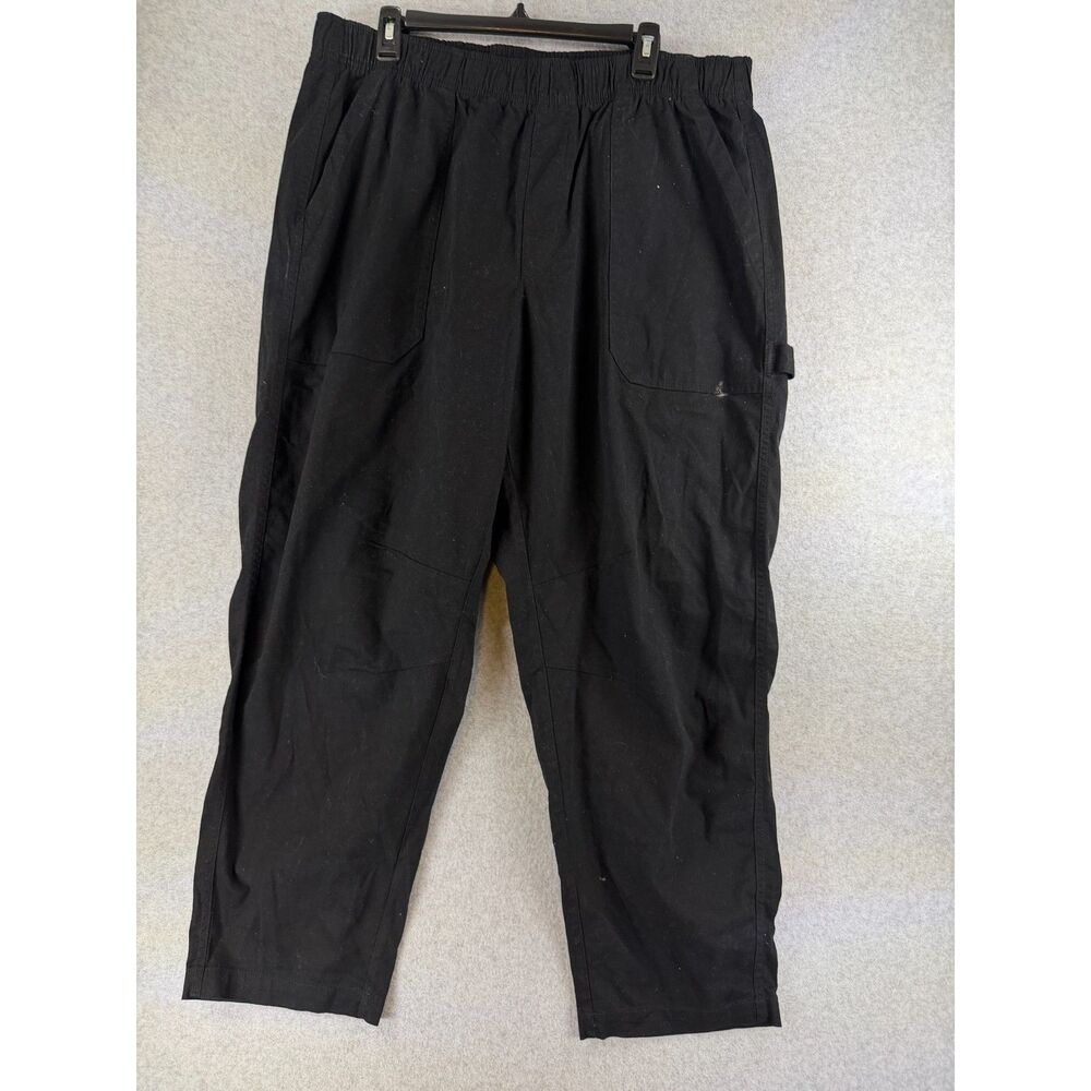 Old Navy Women’s XL Black Pull On Carpenter Utility Pants Comfort Waist 3728